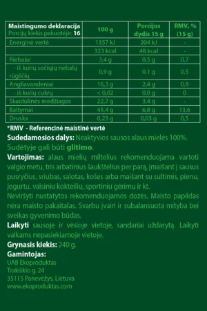 Neaktyvių alaus mielių milteliai (1) Neaktyvių alaus mielių milteliai